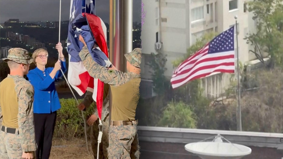 american-flag-raised,-flies-over-us-embassy-building-in-venezuela-for-first-time-in-7-years
